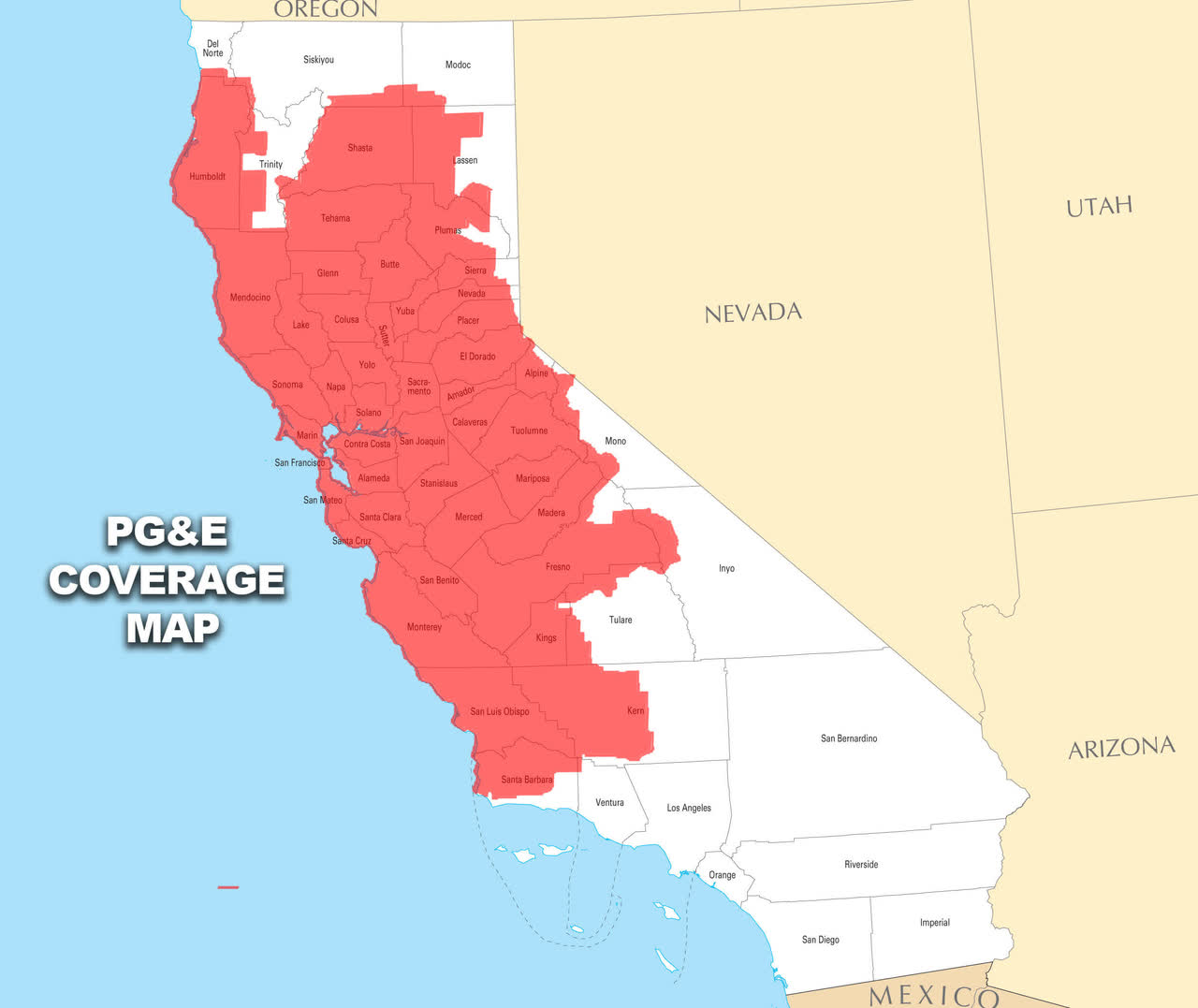 PG&E Coverage Map