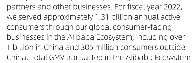 extract from Alibaba's annual report