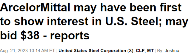 ArcelorMittal bid for U.S. Steel