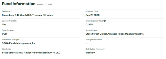 State Street SPDR® Bloomberg 3-12 Month T-Bill ETF Info