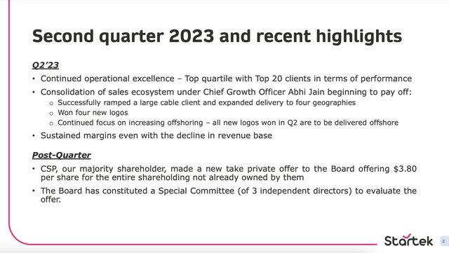 Second Quarter 2023 'Highlights'