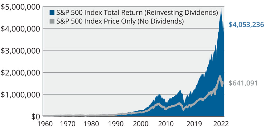 Power of Dividends and Compounding chart