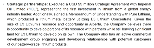 E3 Lithium strategic partnerships