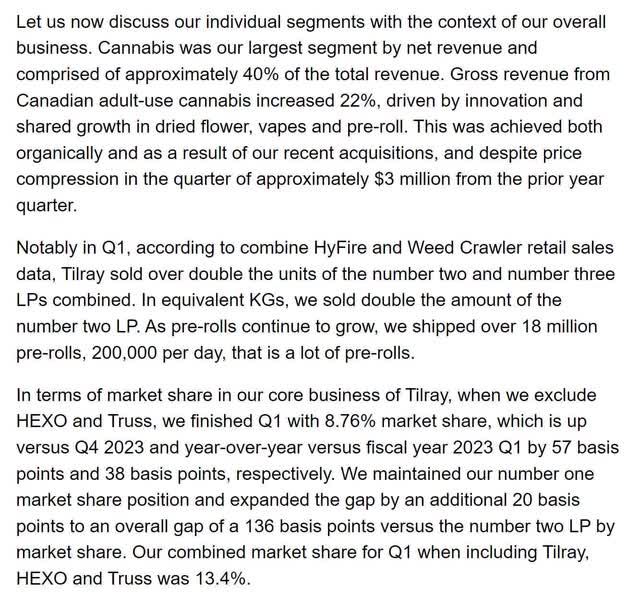 tlry tilray guidance