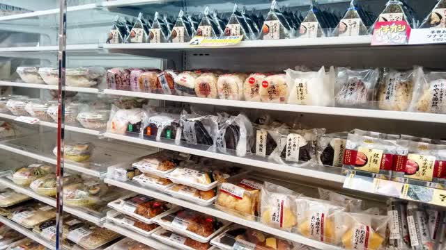A shelf with food on it