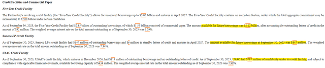 Energy Transfer Liquidity