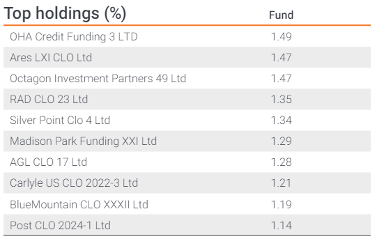 JAAA top holdings