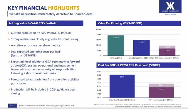 Vaalco Acquisition Benefits