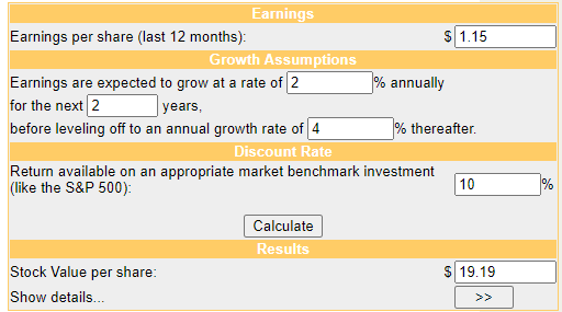 KVUE discounted cash flow calculation