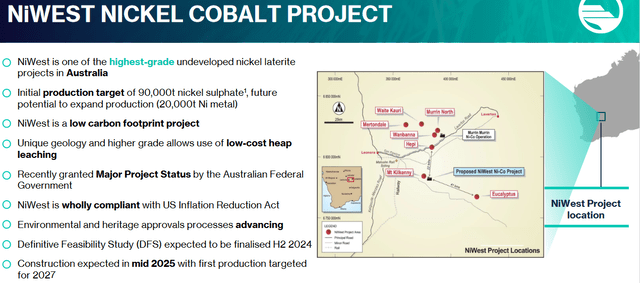 A summary of the NiWest Nickel-Cobalt Project in WA