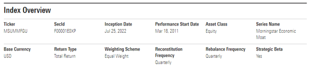 Morningstar US Small-Mid Cap Moat Focus Index Overview