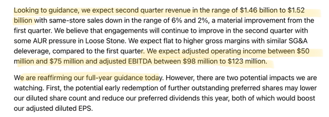 1Q Fiscal Year 2025 Signet earning call transcript